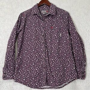Ariat FR Flame Resistant Shirt Women Large Work Cat 2 2112 Purple Ditsy Floral L